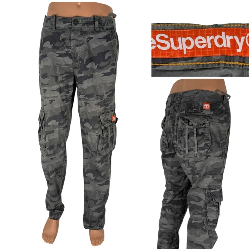 Super Dry Mens XL Pants Cargo Gray Corelite MS7HT099 Combat Military Utility